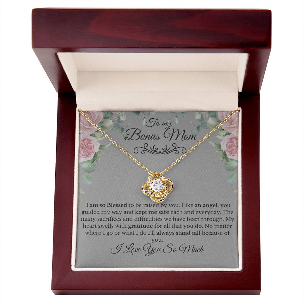 To My Mom-You are my Bonus I Love You |Forever Knot Necklace