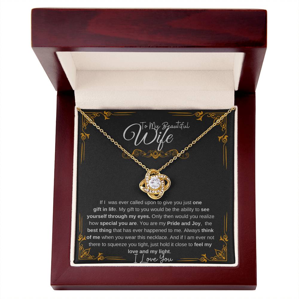 To My Beautiful Wife| Love Knot Necklace
