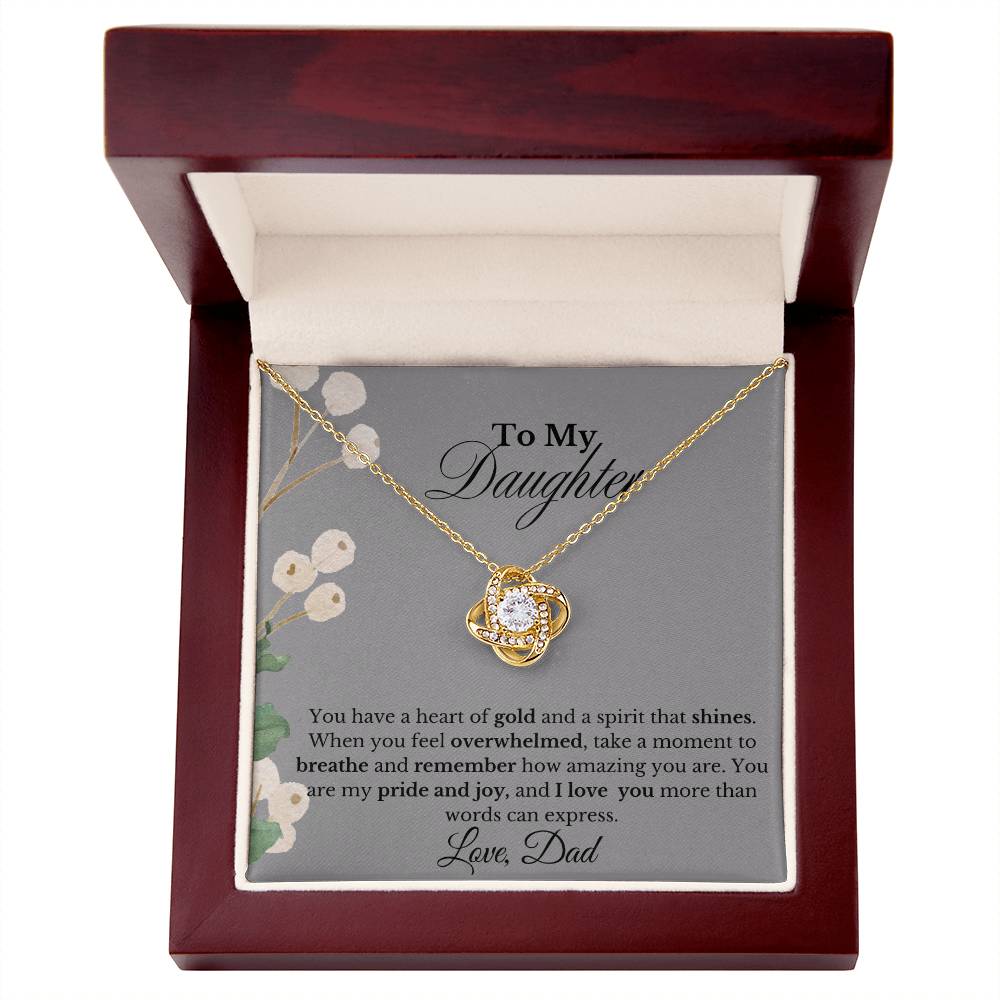 To my Daughter, Love Dad| Love Knot Necklace