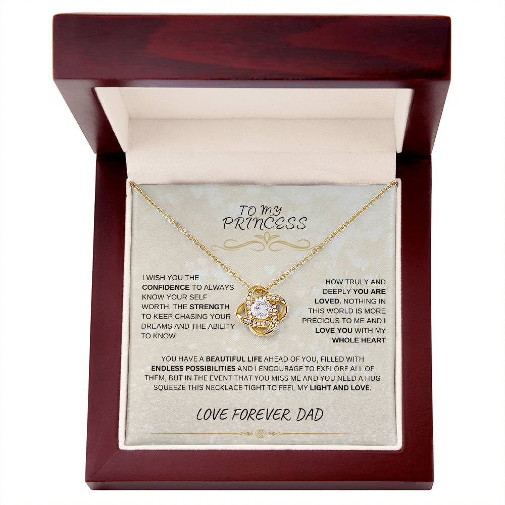 To My Princess- Love Knot Necklace