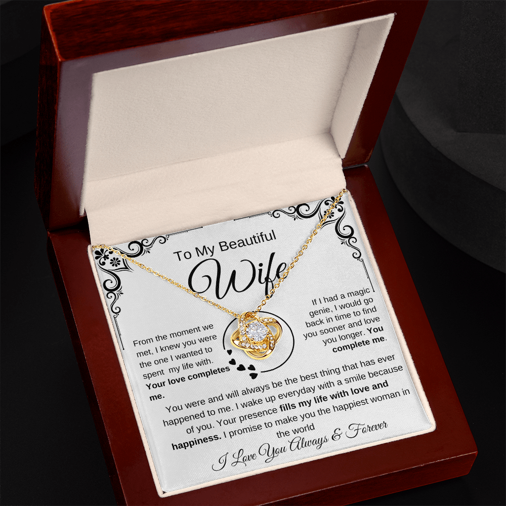 My Beautiful Wife Love Knot Necklace