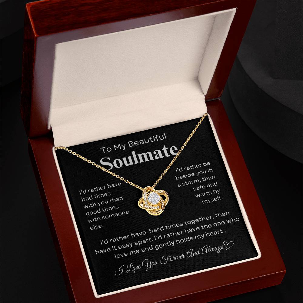 BEAUTIFUL SOULMATE LOVEKNOT NECKLACE