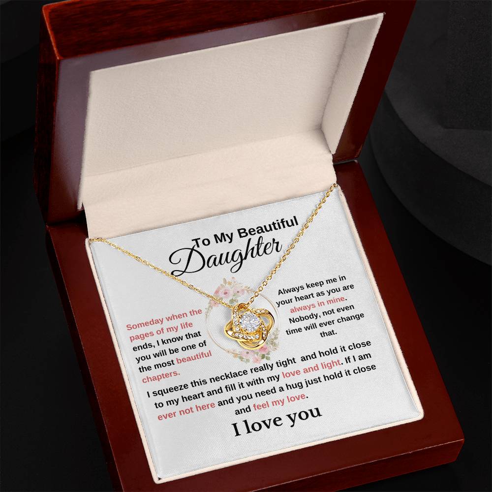 To My Beautiful Daughter-Lovely Love Knot Necklace