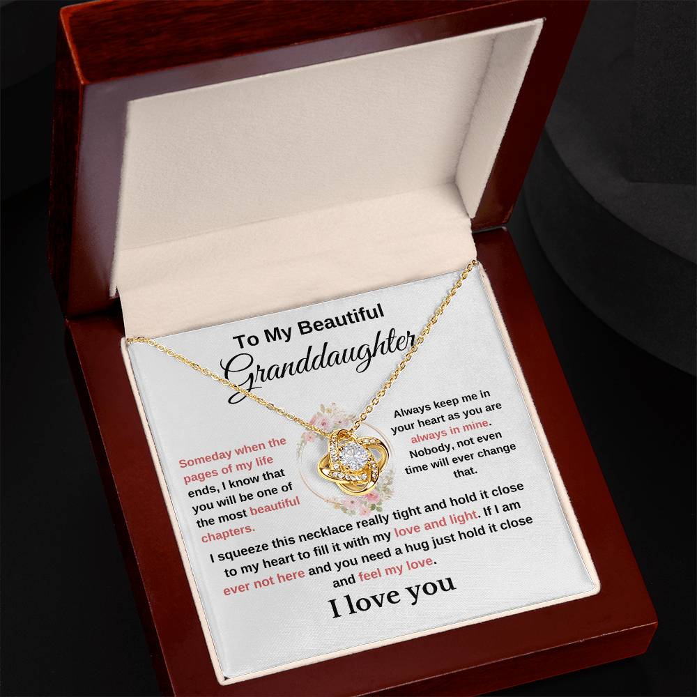 To My Beautiful Granddaughter-Love Knot Necklace