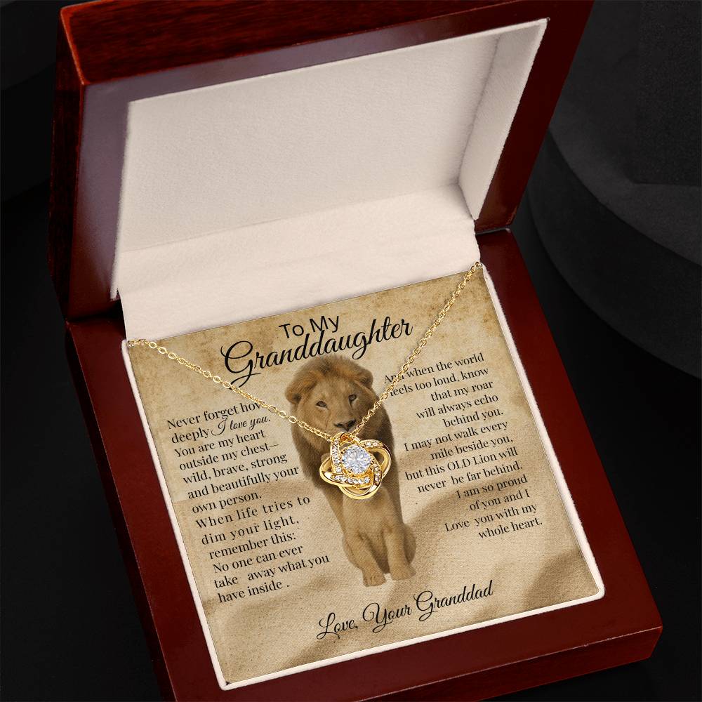 To My Granddaughter – Lion Heart Necklace Gift from Dad