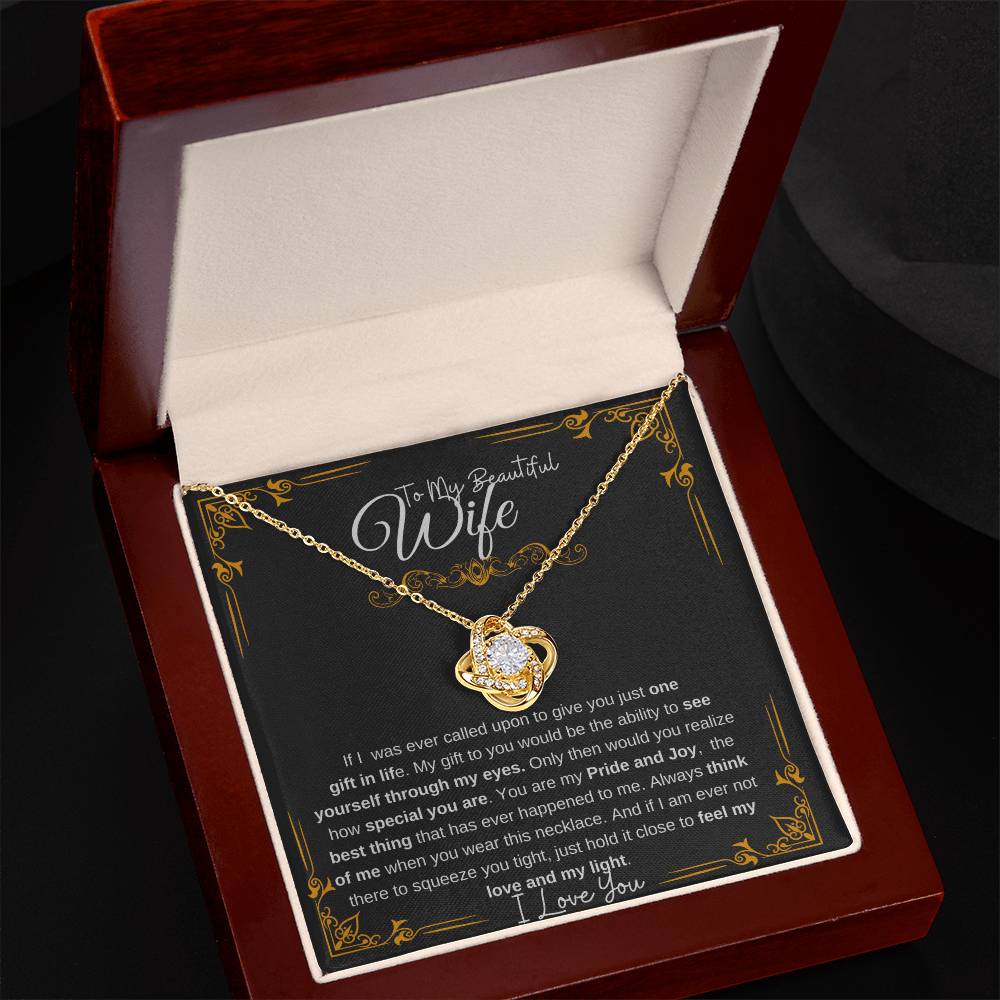 To My Beautiful Wife| Love Knot Necklace