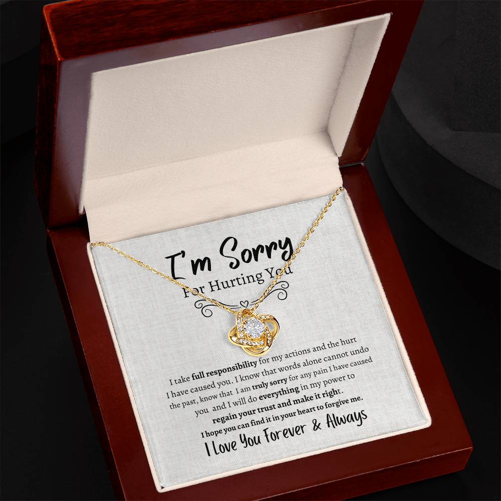 I'M SORRY AND WANT TO MAKE IT RIGHT LOVE KNOT NECKLACE