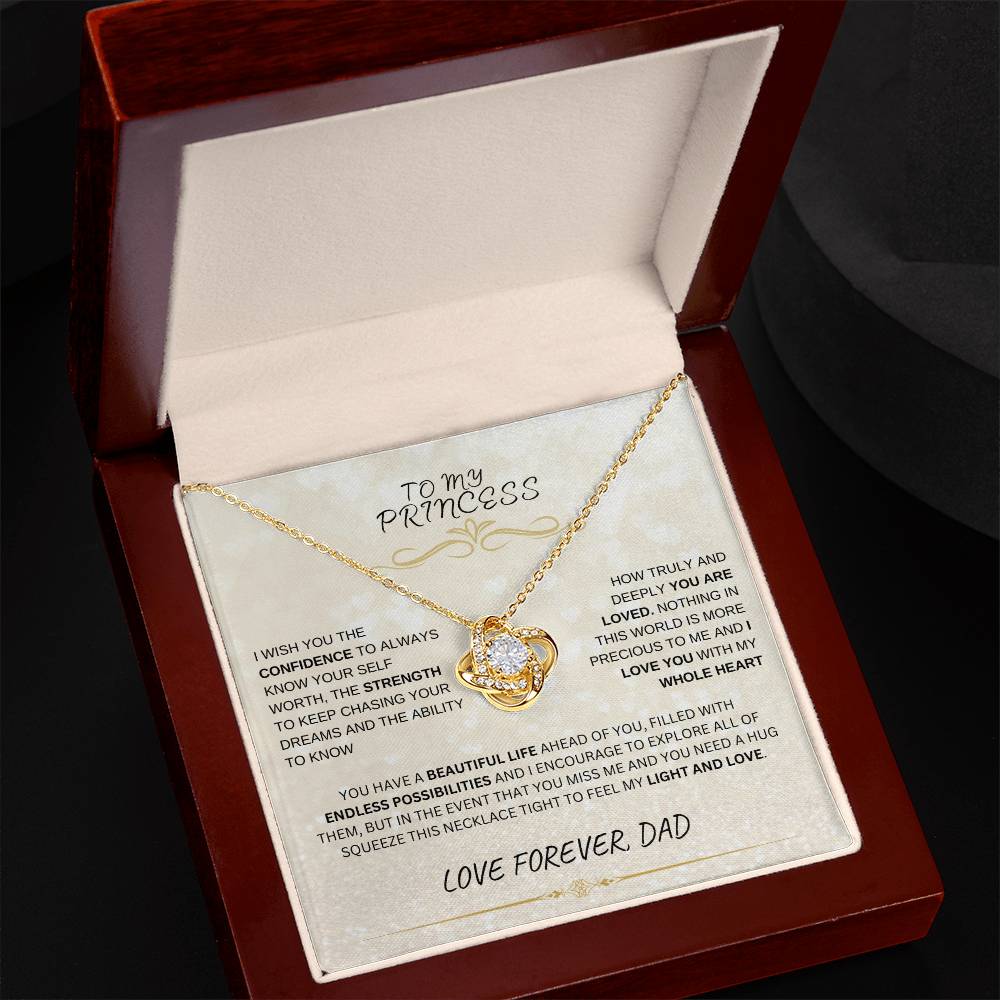 To My Princess- Love Knot Necklace
