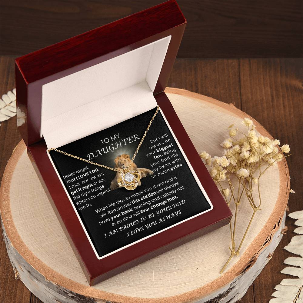 MY DAUGHTER " YOU FILL MY HEART WITH PRIDE"|LOVEKNOT NECKLACE