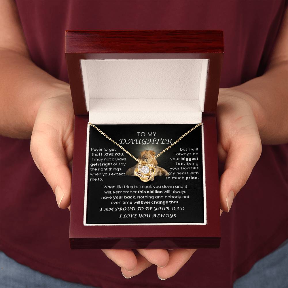 MY DAUGHTER " YOU FILL MY HEART WITH PRIDE"|LOVEKNOT NECKLACE