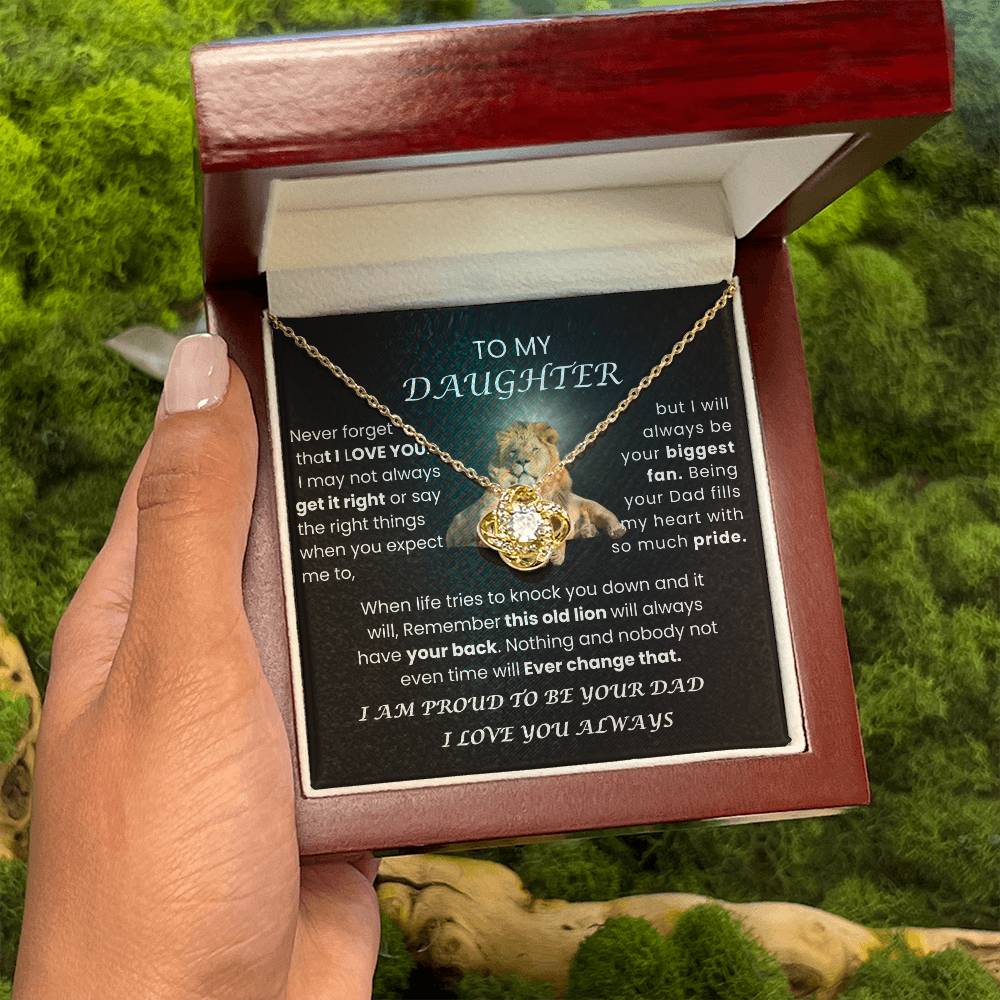 MY DAUGHTER " YOU FILL MY HEART WITH PRIDE"|LOVEKNOT NECKLACE