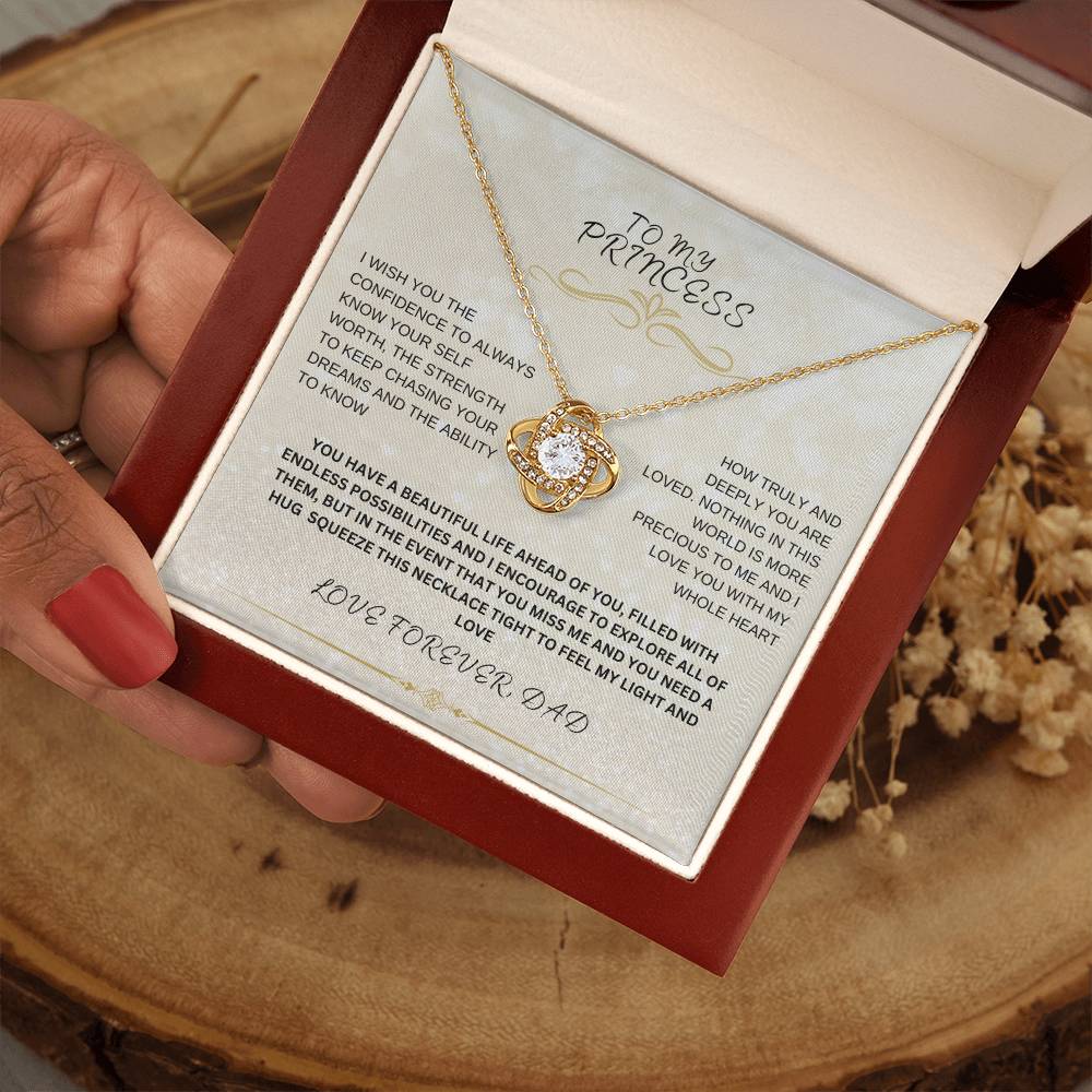 To My Princess- Love Knot Necklace