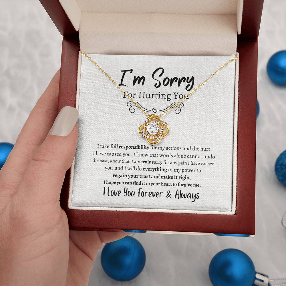 I'M SORRY AND WANT TO MAKE IT RIGHT LOVE KNOT NECKLACE