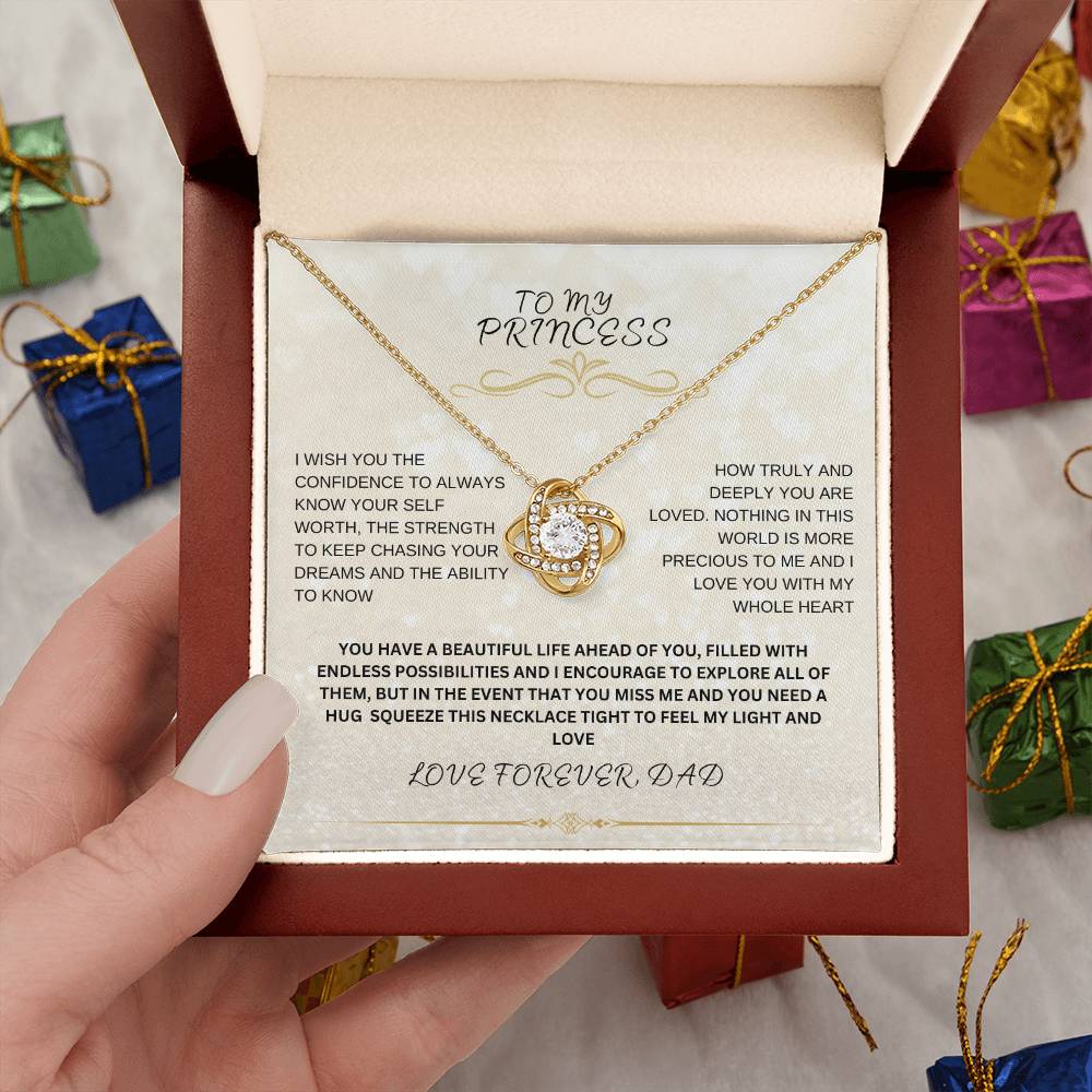 To My Princess- Love Knot Necklace