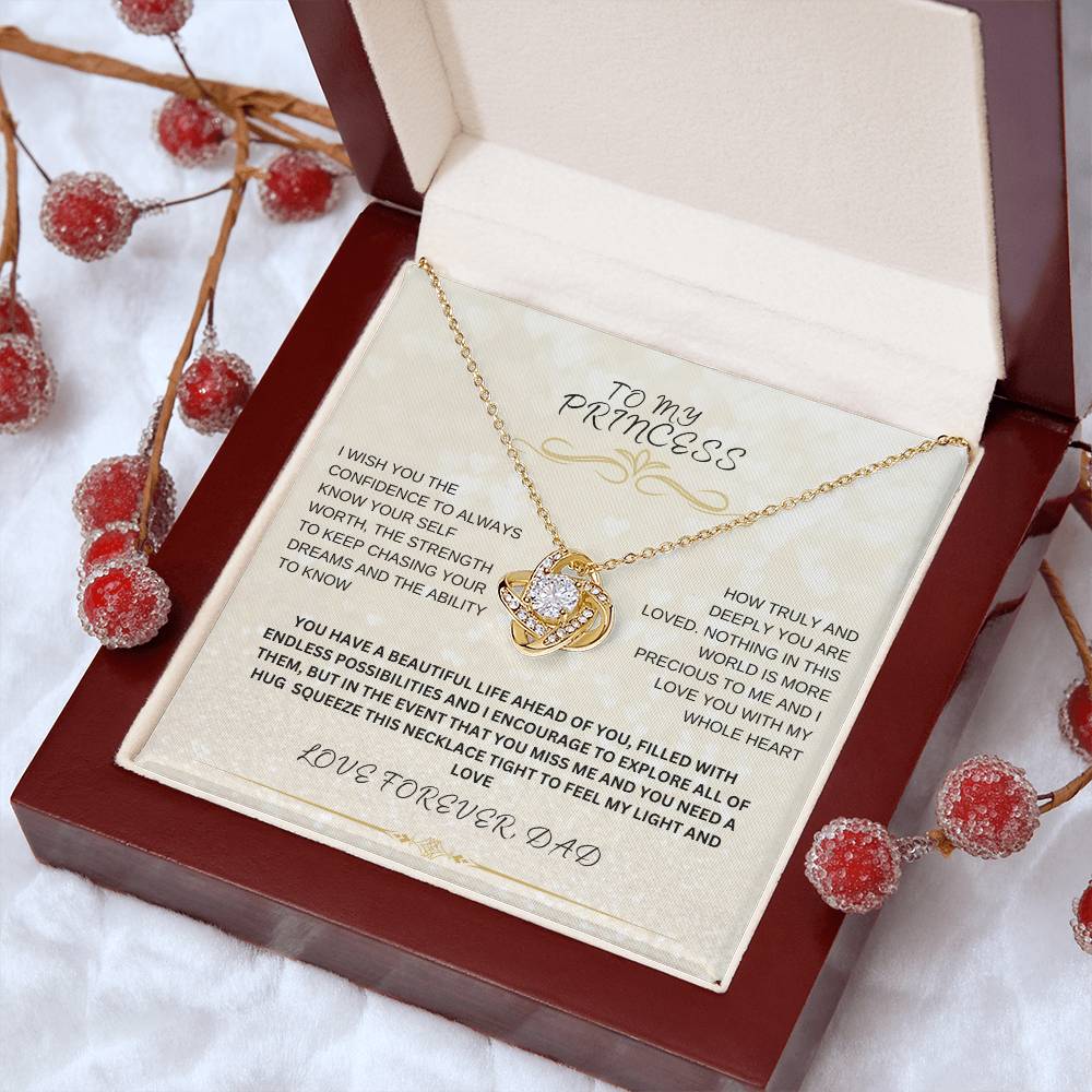 To My Princess- Love Knot Necklace