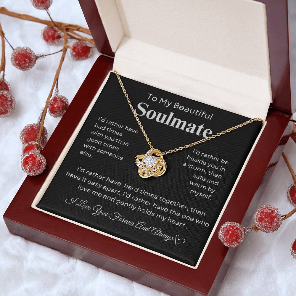BEAUTIFUL SOULMATE LOVEKNOT NECKLACE