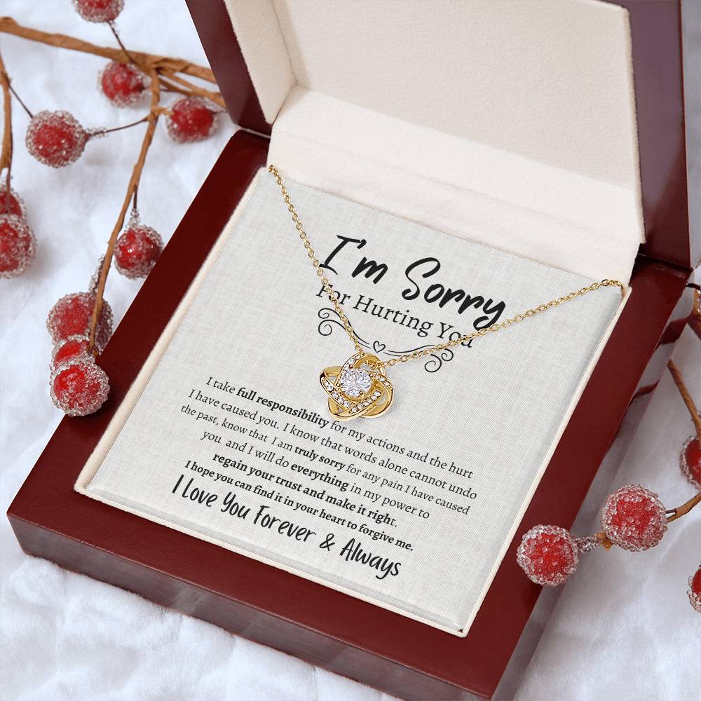 I'M SORRY AND WANT TO MAKE IT RIGHT LOVE KNOT NECKLACE