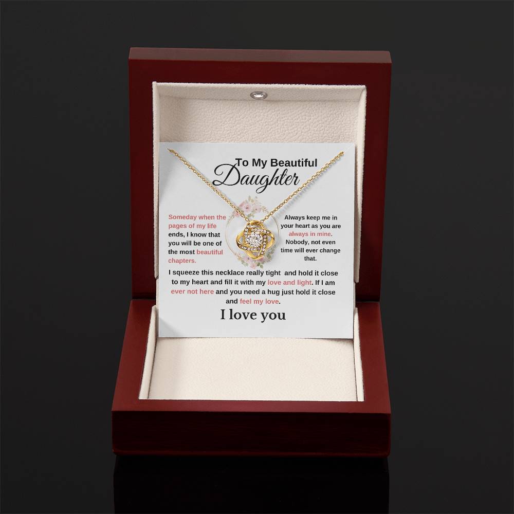 To My Beautiful Daughter-Lovely Love Knot Necklace