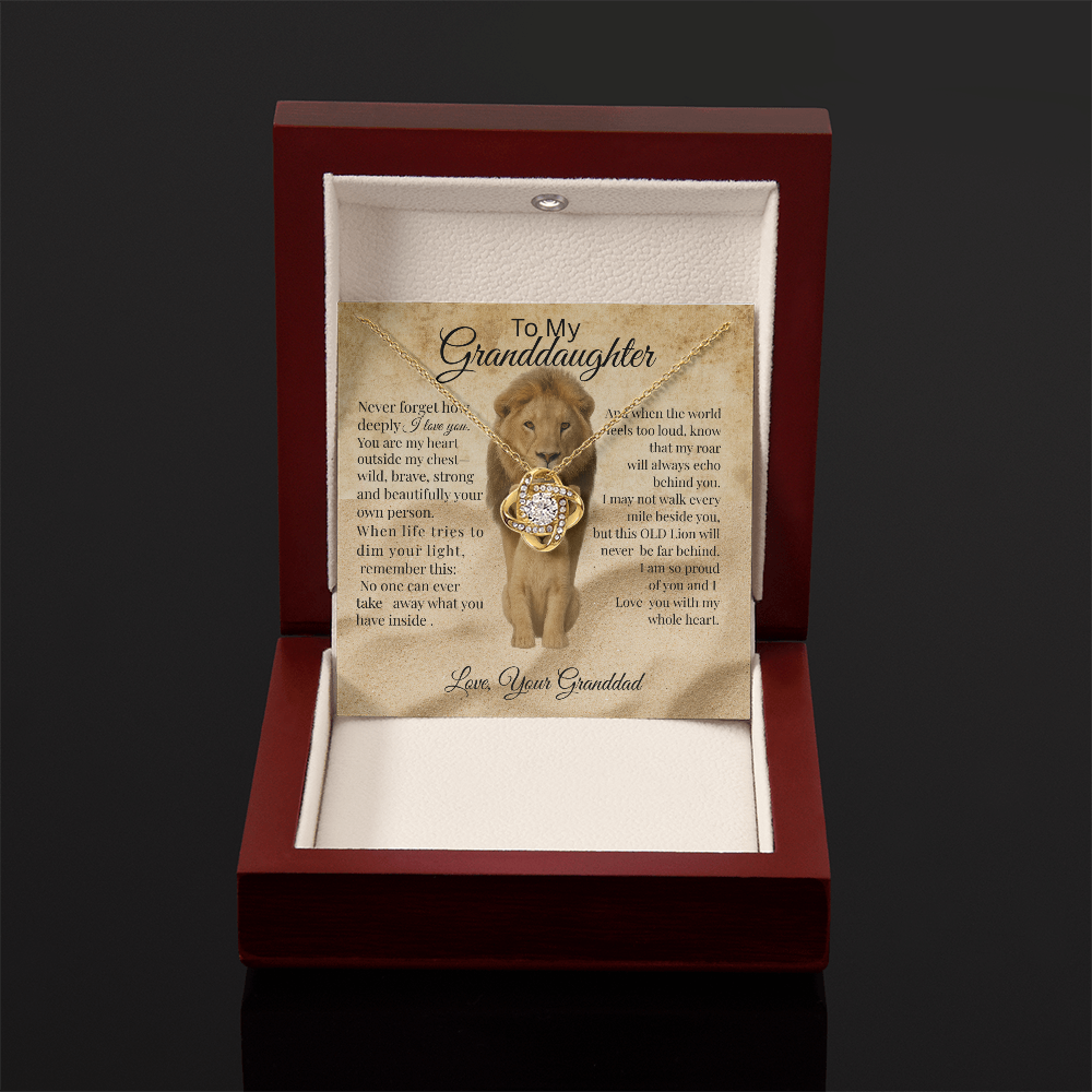 To My Granddaughter – Lion Heart Necklace Gift from Dad