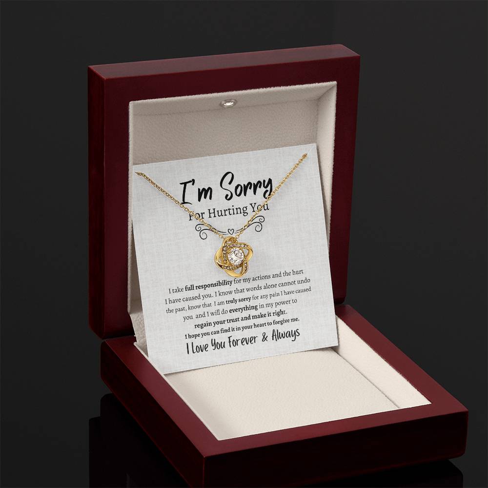I'M SORRY AND WANT TO MAKE IT RIGHT LOVE KNOT NECKLACE
