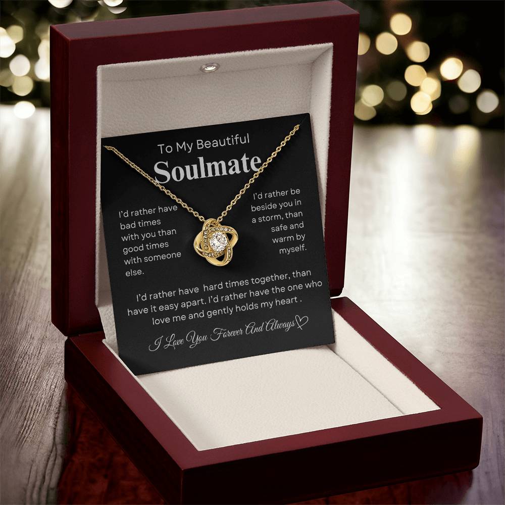 BEAUTIFUL SOULMATE LOVEKNOT NECKLACE
