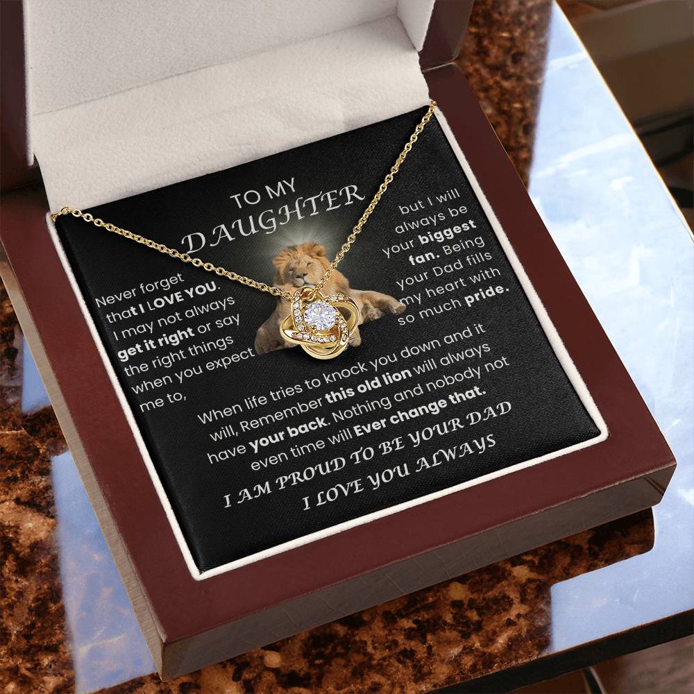 MY DAUGHTER " YOU FILL MY HEART WITH PRIDE"|LOVEKNOT NECKLACE