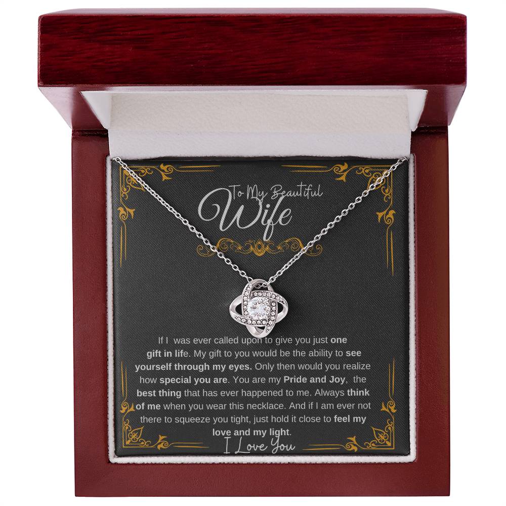 To My Beautiful Wife| Love Knot Necklace