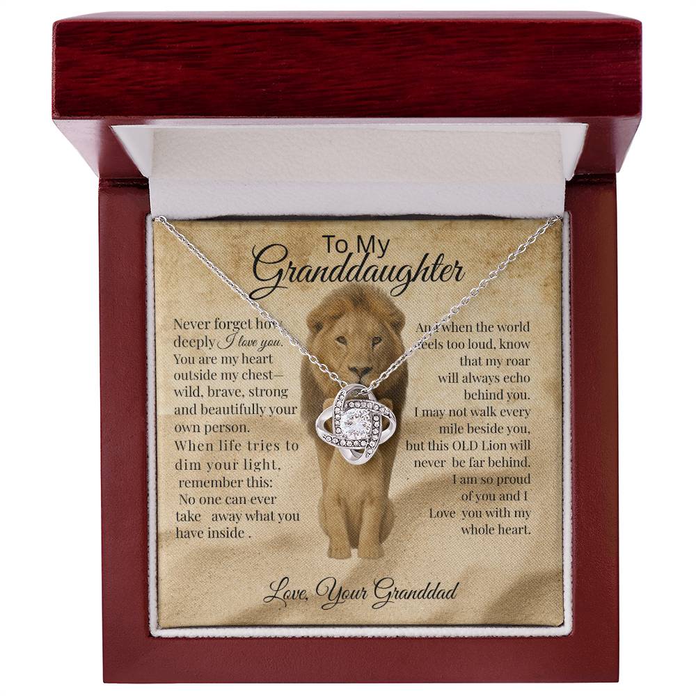 To My Granddaughter – Lion Heart Necklace Gift from Dad