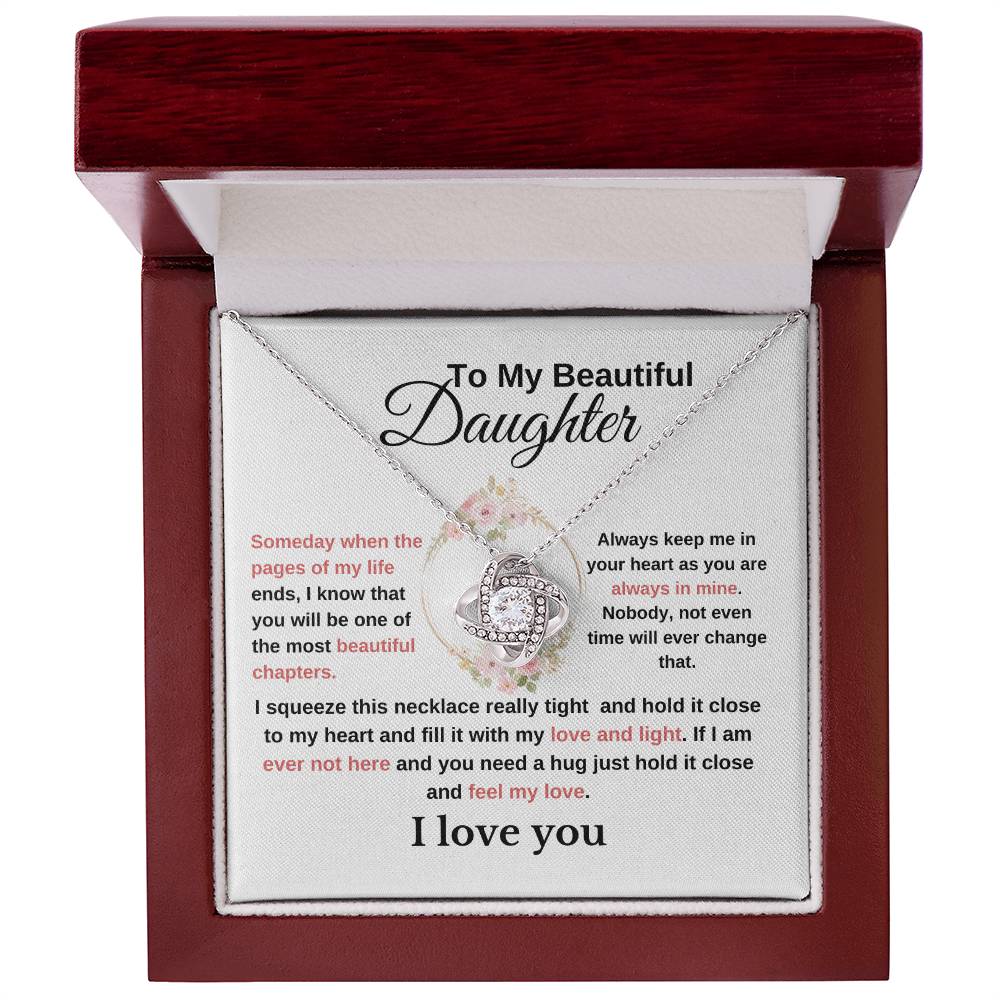 To My Beautiful Daughter-Lovely Love Knot Necklace