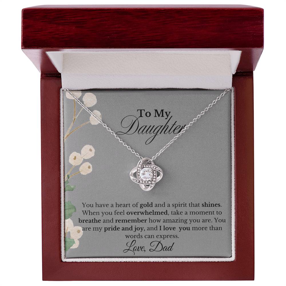 To my Daughter, Love Dad| Love Knot Necklace