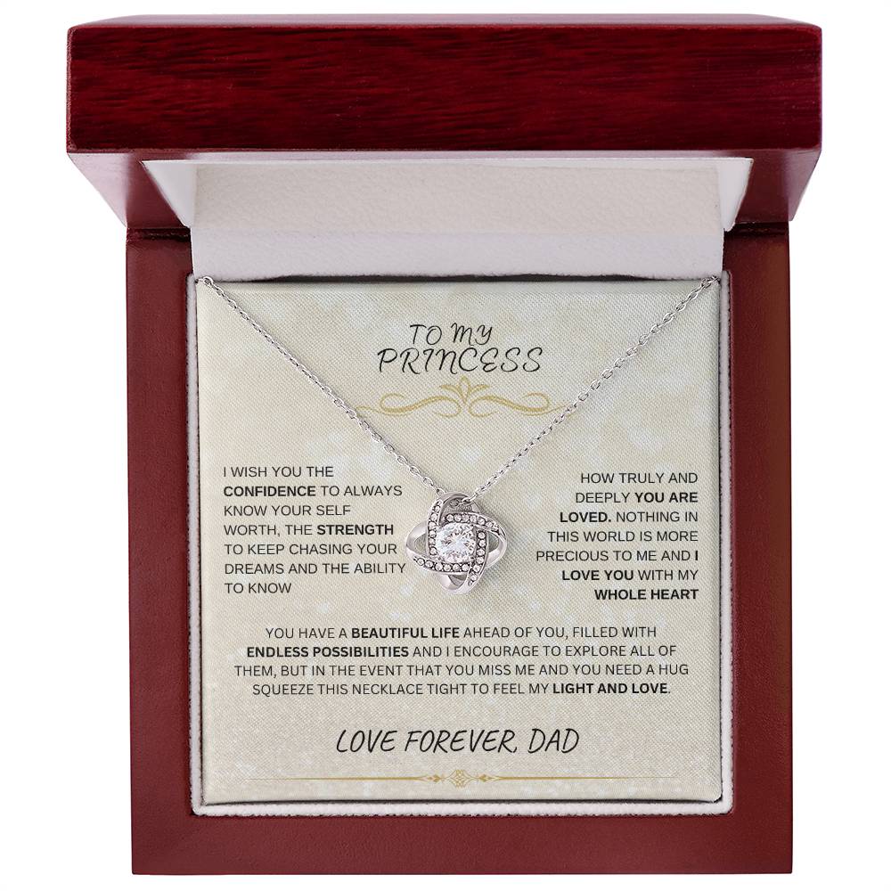 To My Princess- Love Knot Necklace