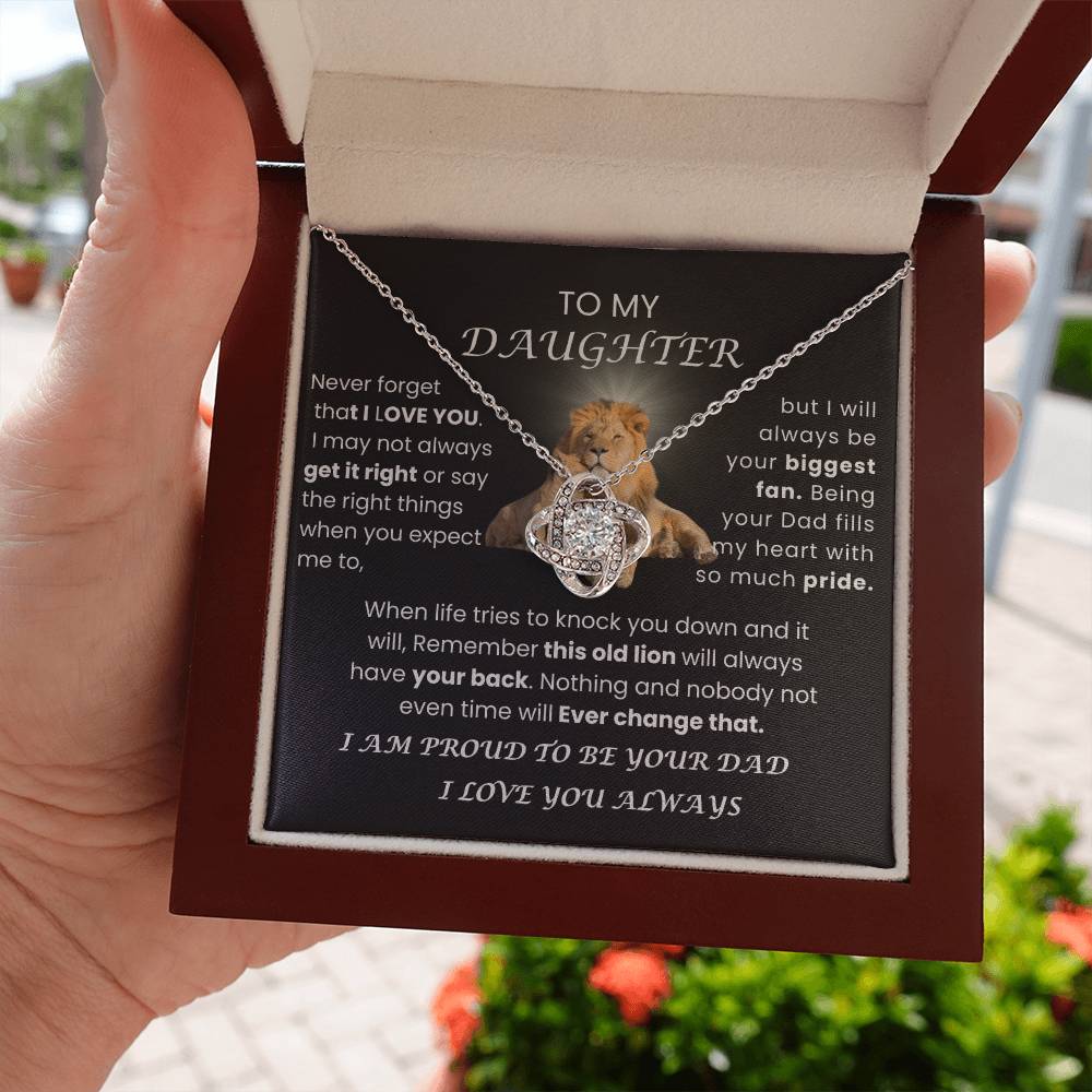 MY DAUGHTER " YOU FILL MY HEART WITH PRIDE"|LOVEKNOT NECKLACE
