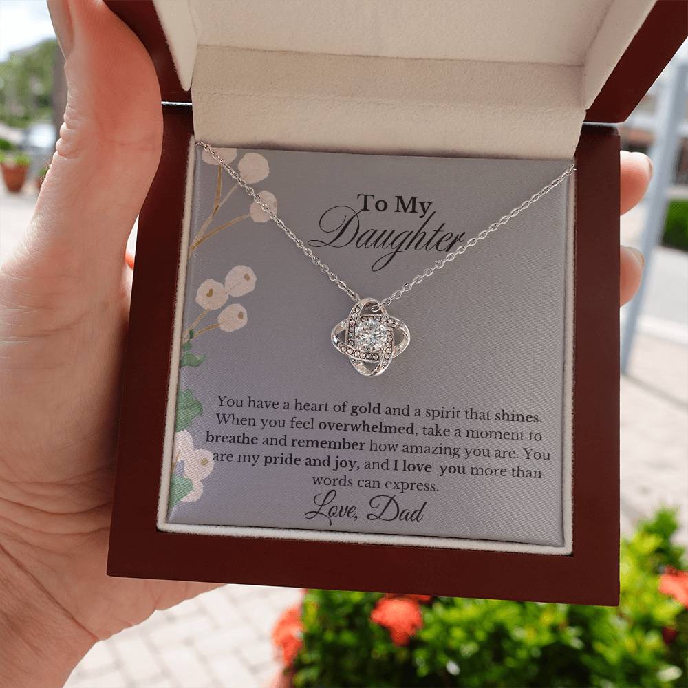 To my Daughter, Love Dad| Love Knot Necklace