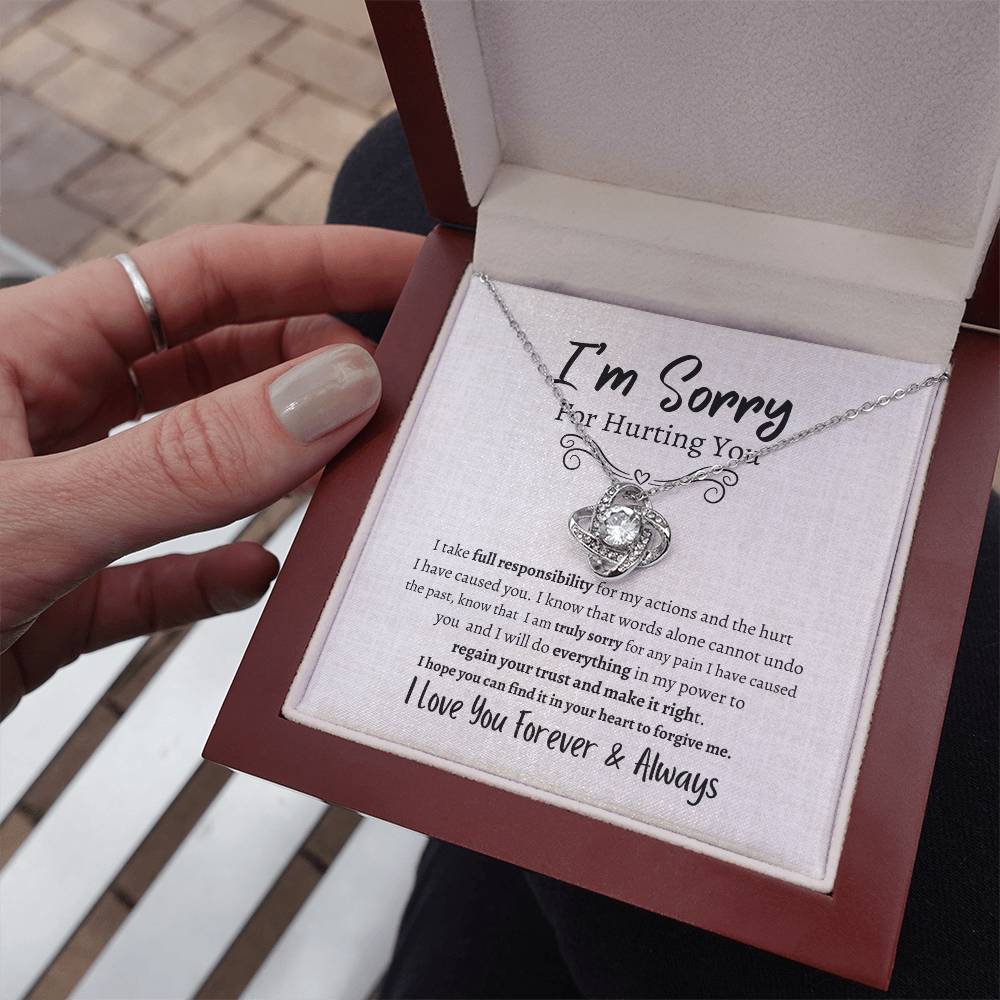 I'M SORRY AND WANT TO MAKE IT RIGHT LOVE KNOT NECKLACE