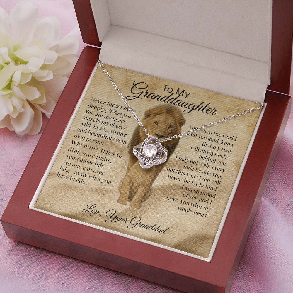 To My Granddaughter – Lion Heart Necklace Gift from Dad