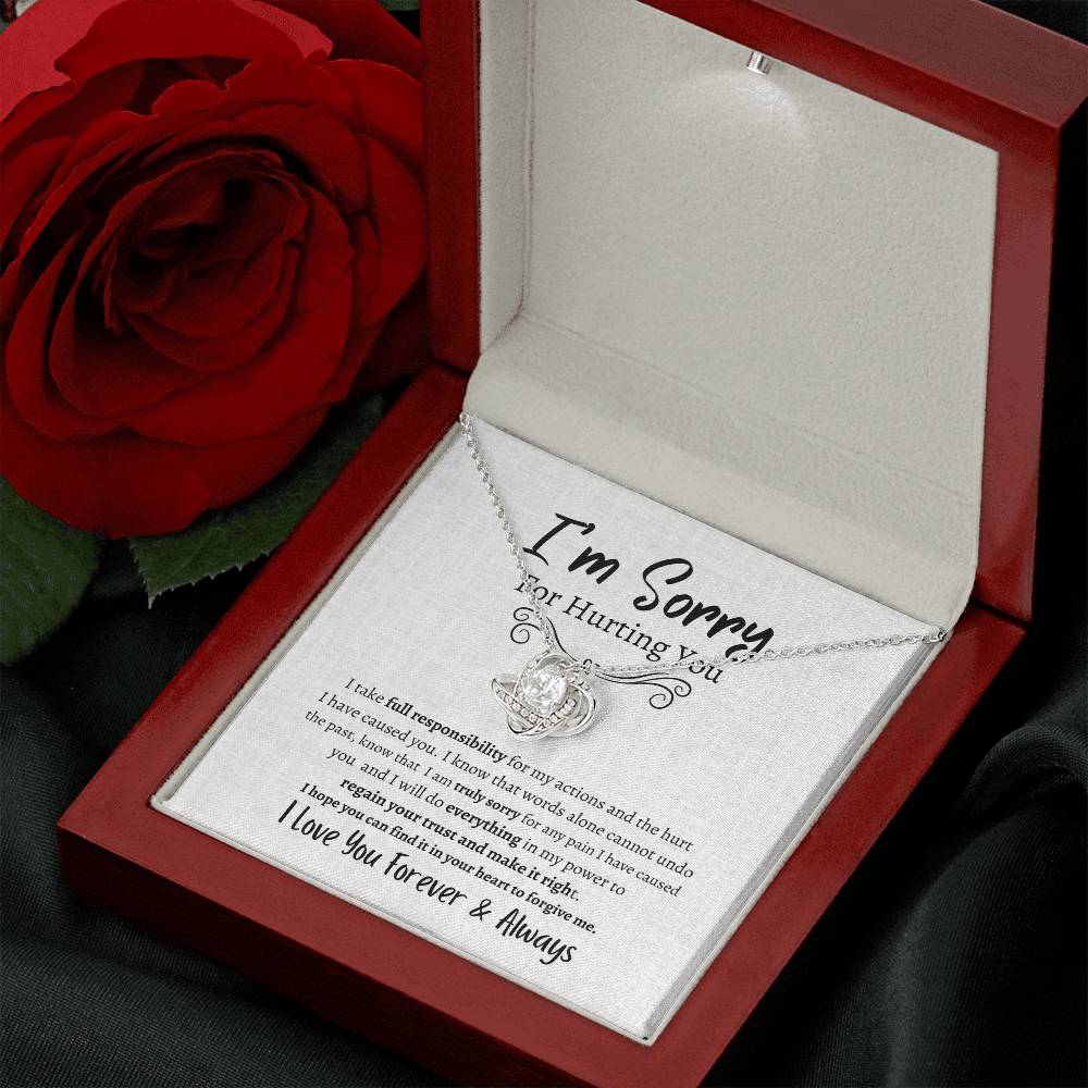 I'M SORRY AND WANT TO MAKE IT RIGHT LOVE KNOT NECKLACE