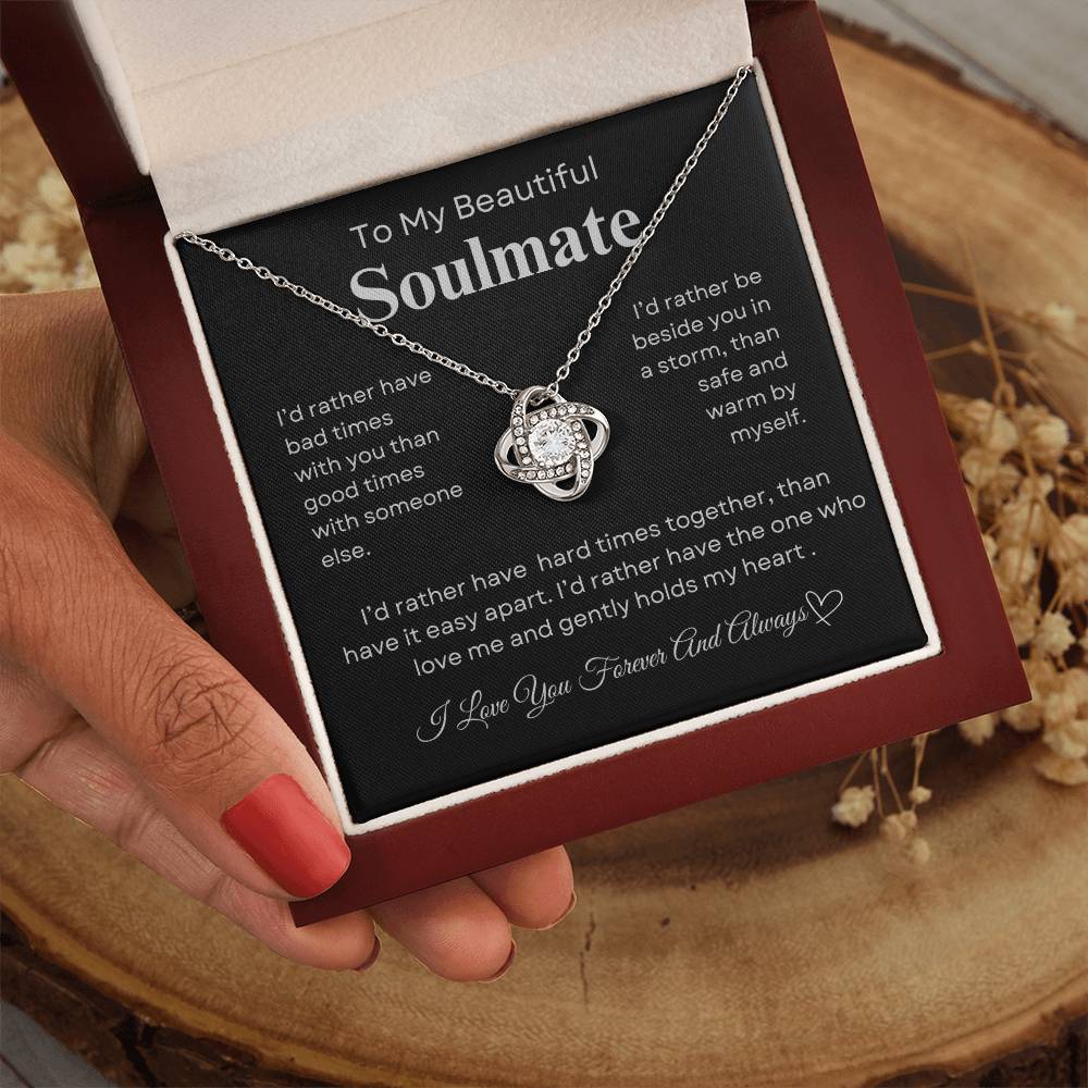 BEAUTIFUL SOULMATE LOVEKNOT NECKLACE