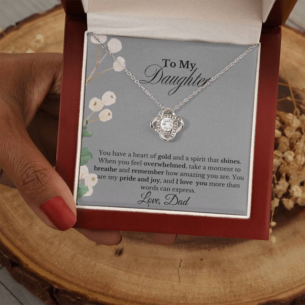 To my Daughter, Love Dad| Love Knot Necklace