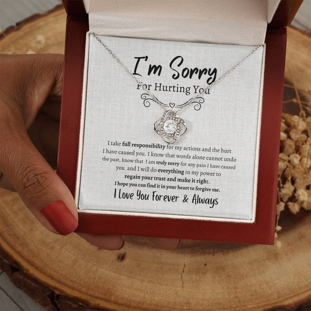 I'M SORRY AND WANT TO MAKE IT RIGHT LOVE KNOT NECKLACE