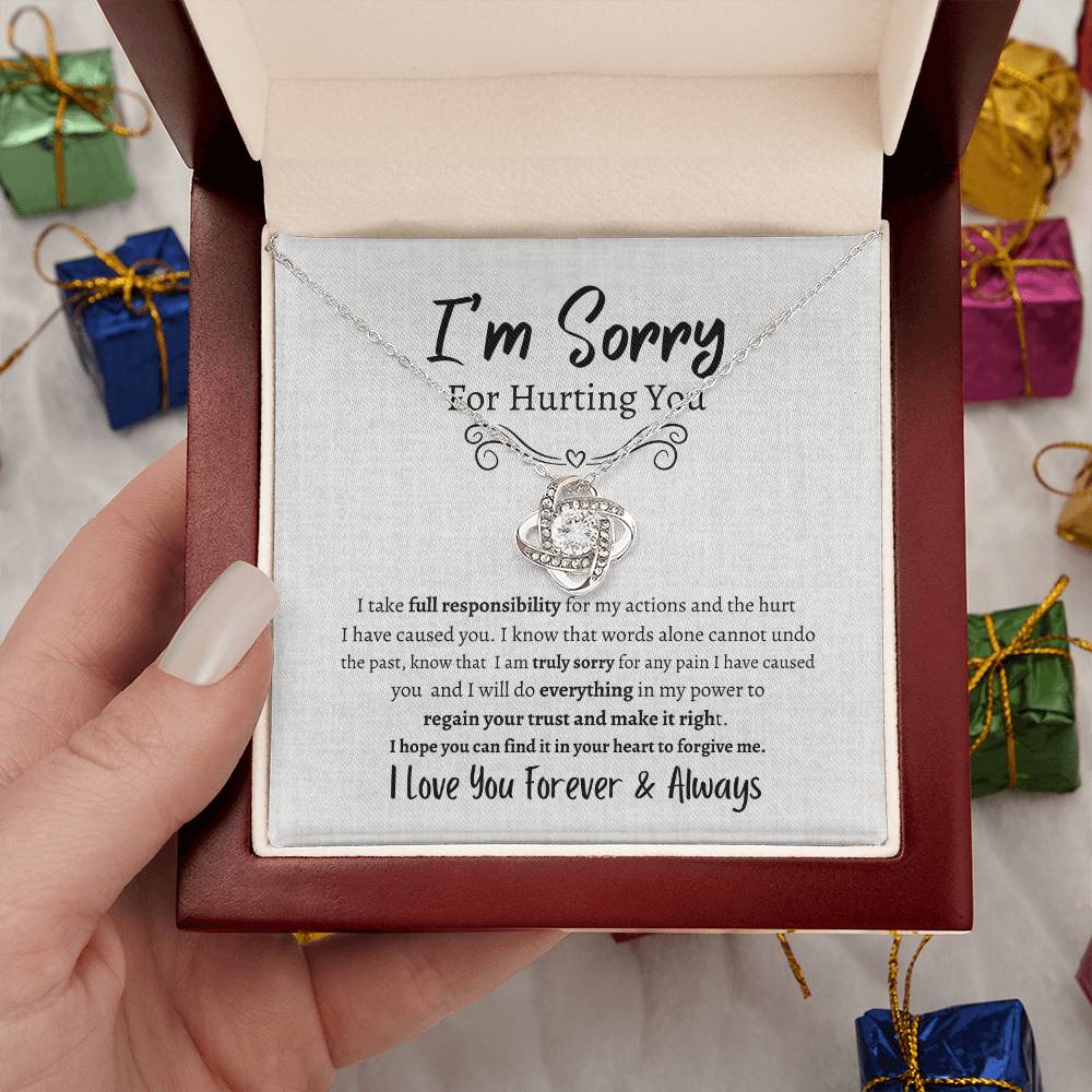 I'M SORRY AND WANT TO MAKE IT RIGHT LOVE KNOT NECKLACE