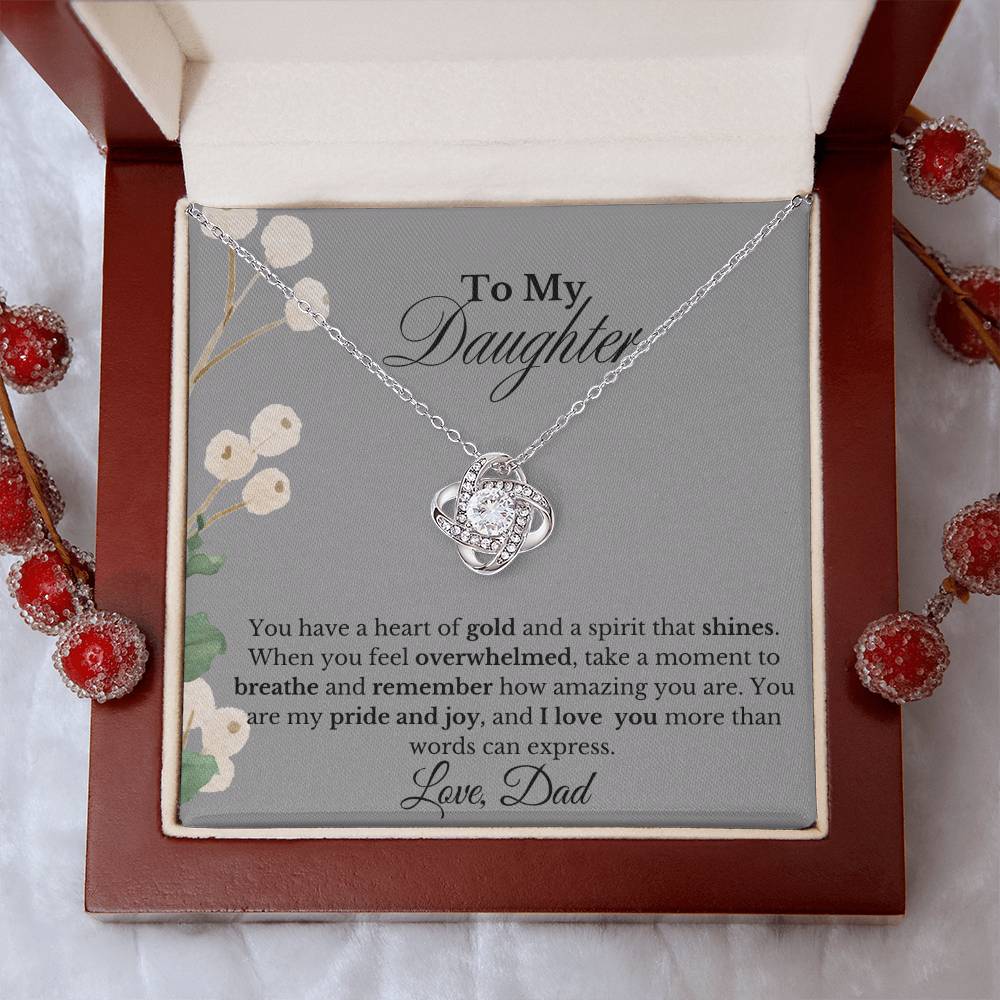 To my Daughter, Love Dad| Love Knot Necklace