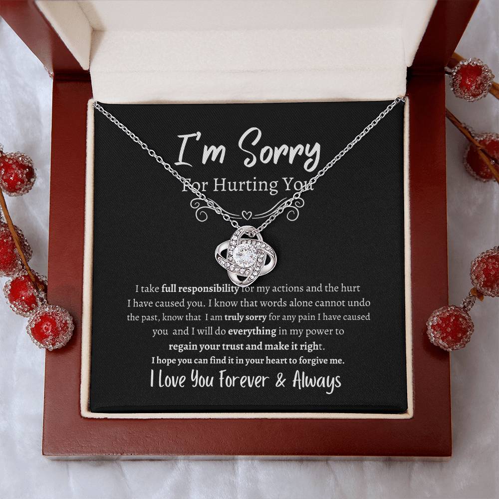 I'M SORRY FOR HURTING YOU LOVE KNOT NECKLACE B