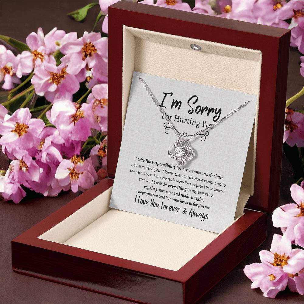 I'M SORRY AND WANT TO MAKE IT RIGHT LOVE KNOT NECKLACE