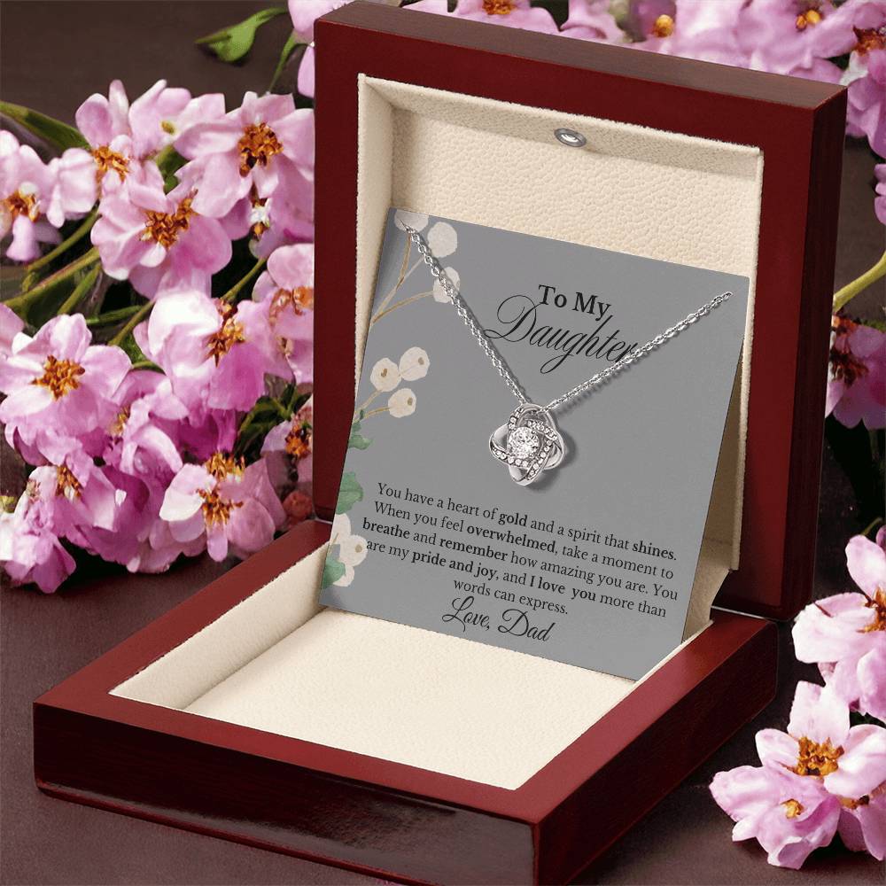To my Daughter, Love Dad| Love Knot Necklace