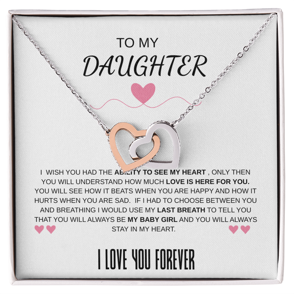 To My Daughter Forever In My Heart Interlocking Necklace