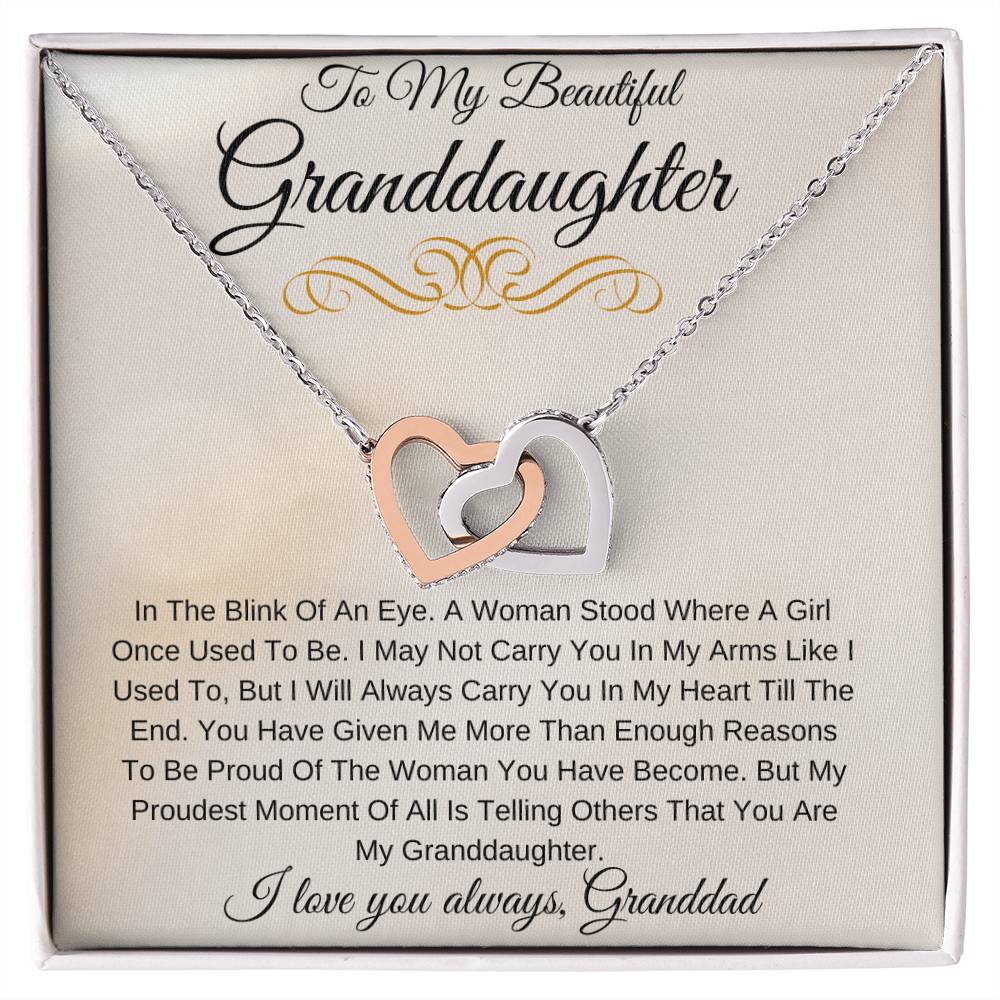 My Beautiful Granddaughter|Twin Hearts Necklace