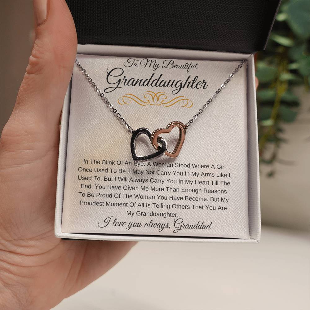 My Beautiful Granddaughter|Twin Hearts Necklace
