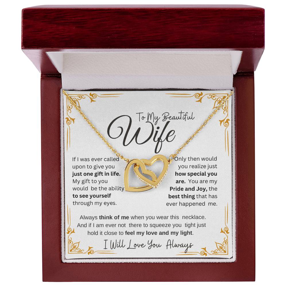 TO MY BEAUTIFUL WIFE Our Interlocking Hearts Necklace