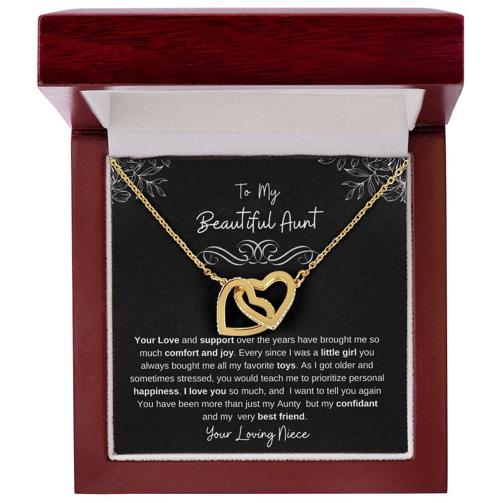 To My Beautiful Aunt-I Love You |Stunning Interlocking Hearts Necklace