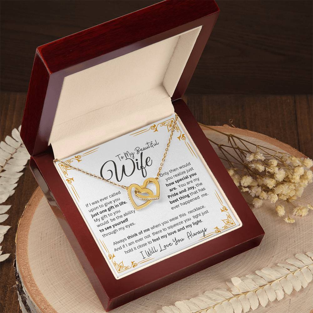 TO MY BEAUTIFUL WIFE Our Interlocking Hearts Necklace